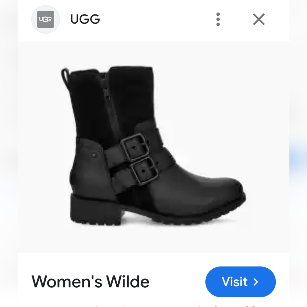 UGG Women's Wilde Black Leather Boot 11